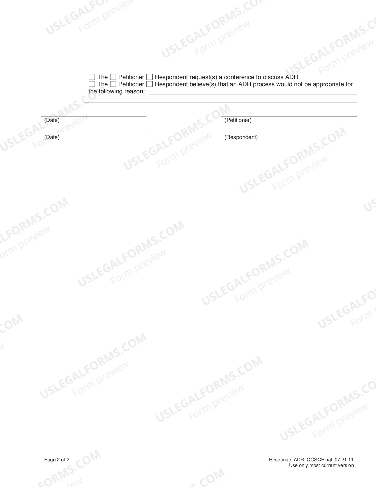 Preview Alternative Dispute Resolution Statement to the Court