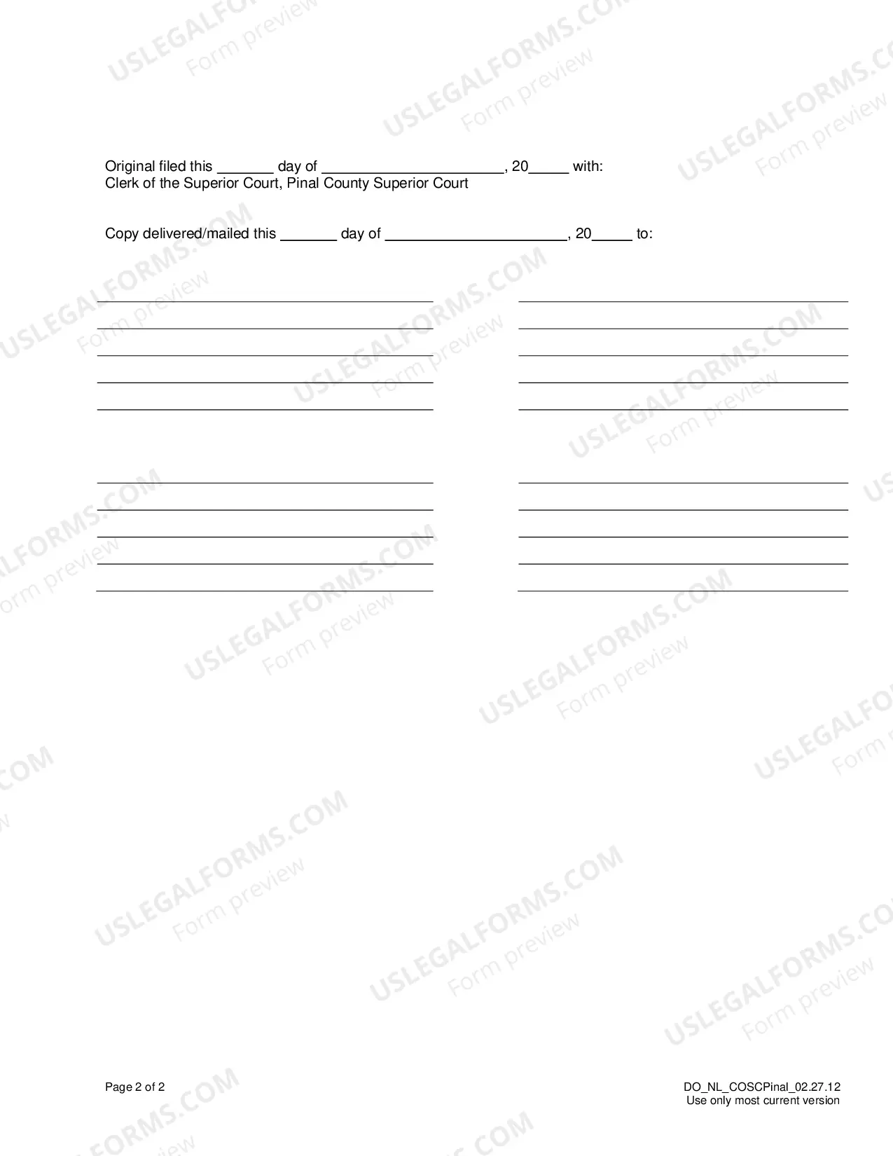 Preview Notice of Lodging