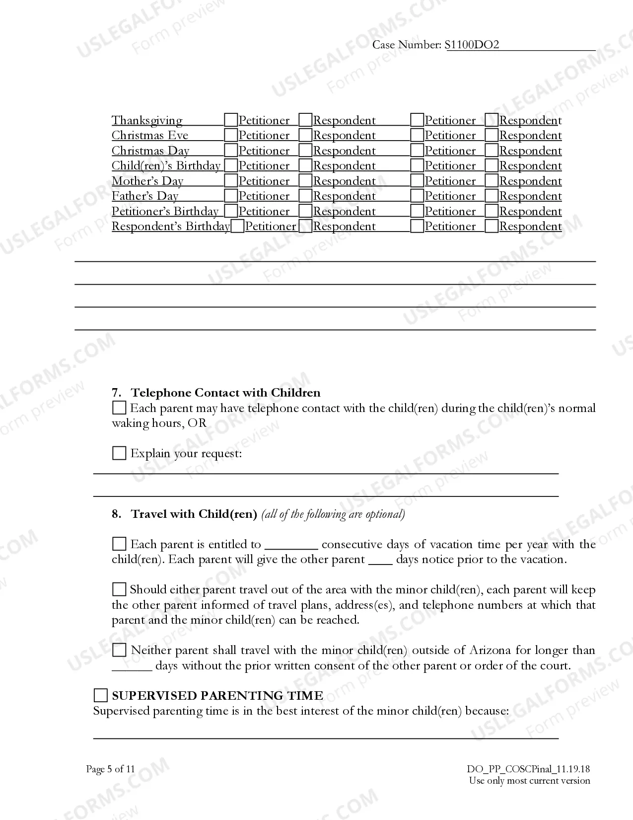Preview Parenting Plan