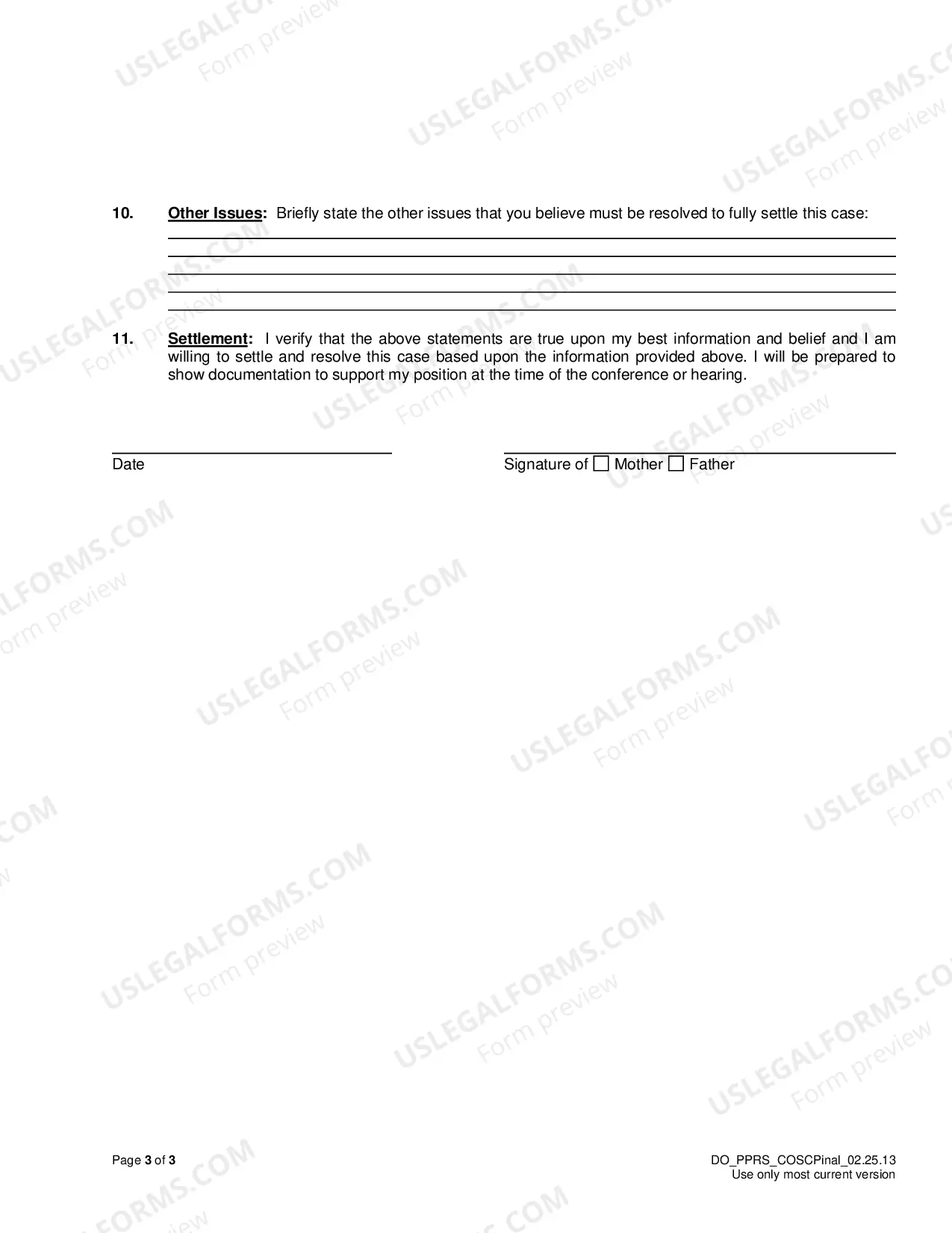 Preview Proposed Paternity Resolution Statement