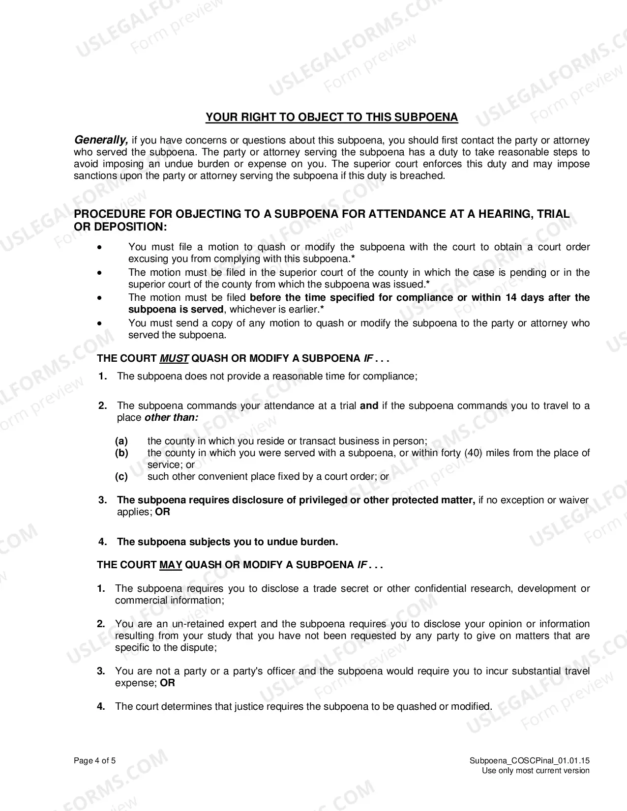 Preview Subpoena