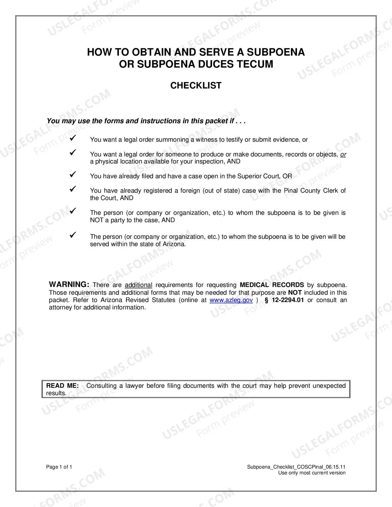 Preview Subpoena