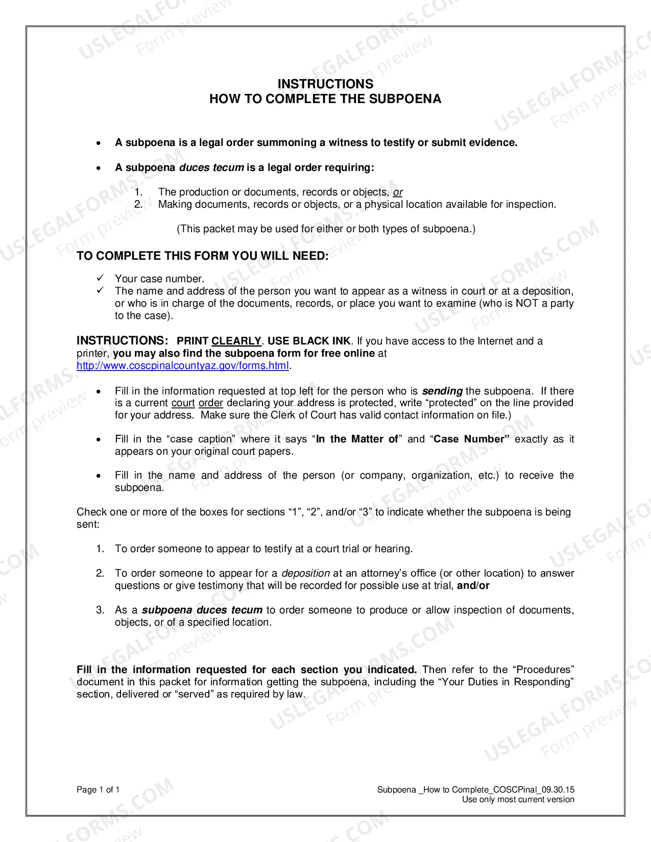 Preview Subpoena