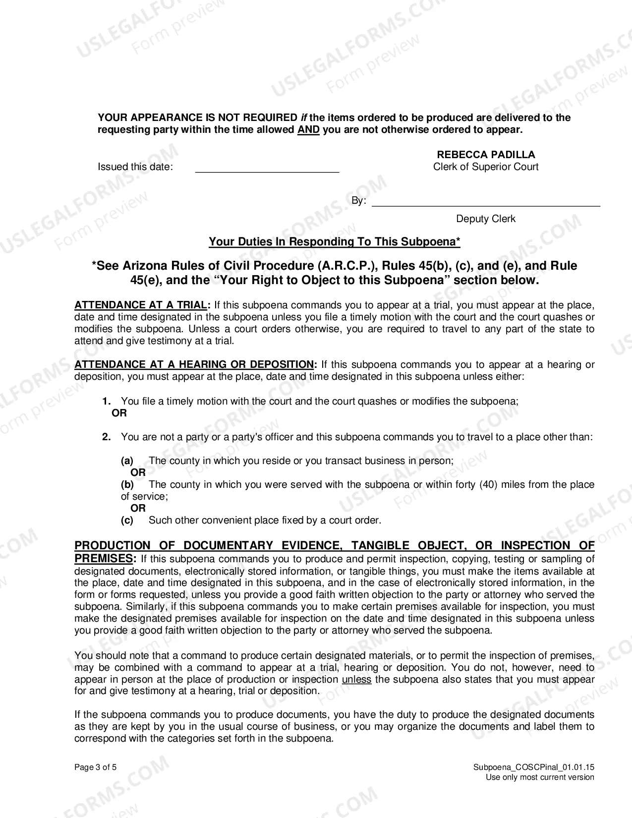 Preview Subpoena