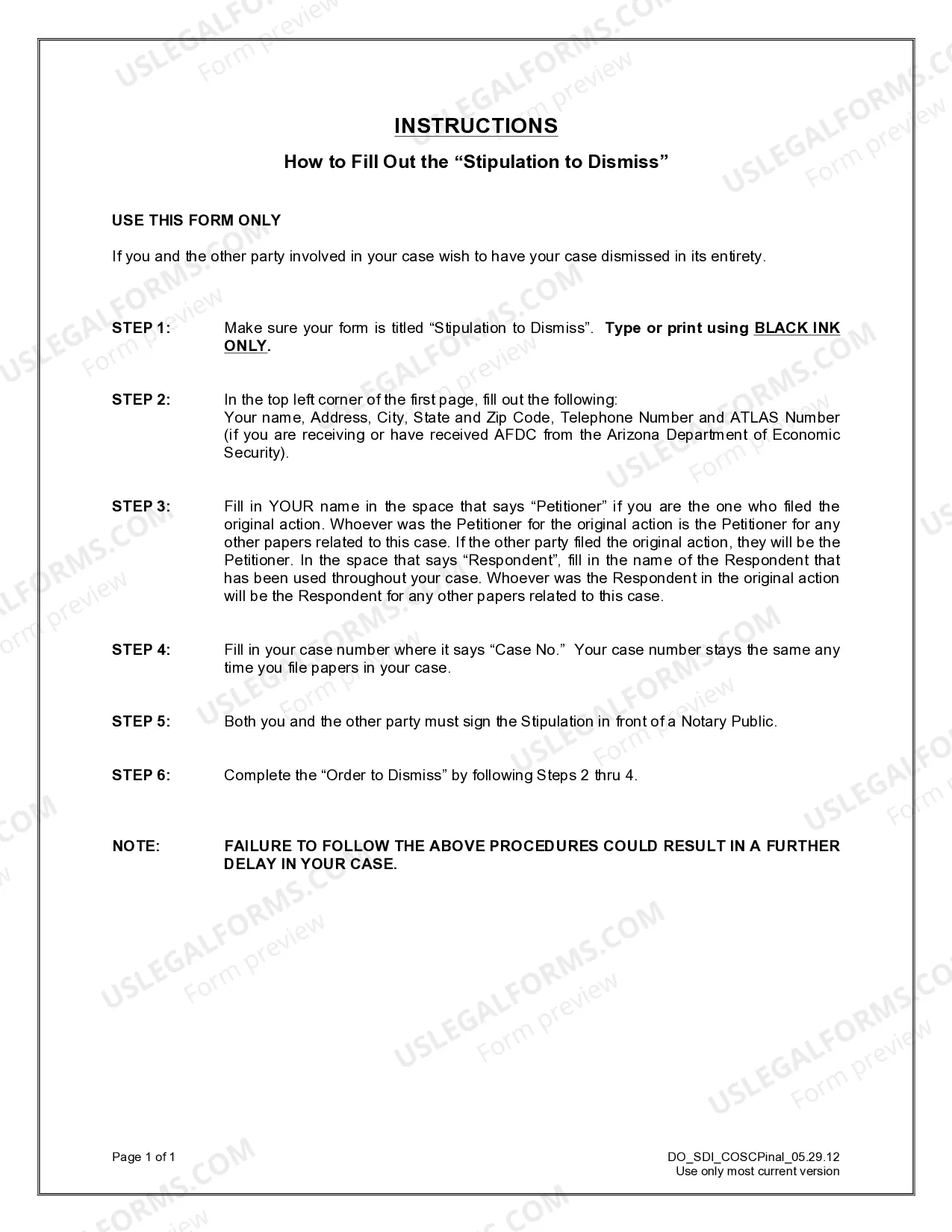 Preview Stipulation and Order to Dismiss