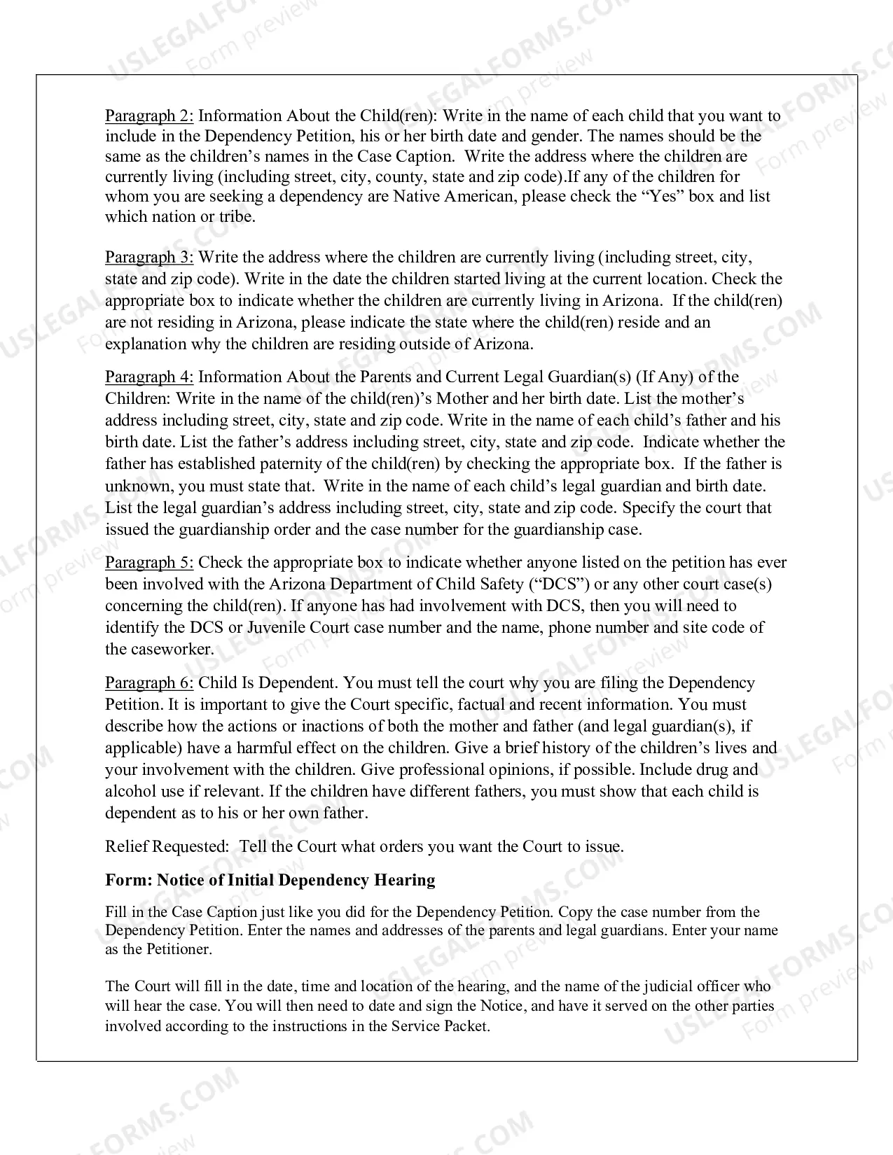 Preview Private Juvenile Dependency Cover Sheet