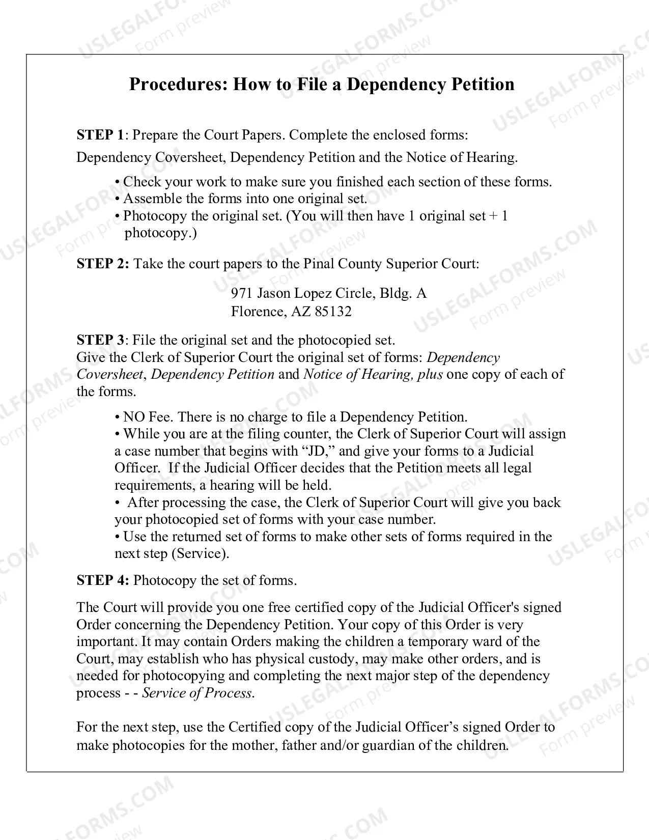 Preview Private Juvenile Dependency Cover Sheet
