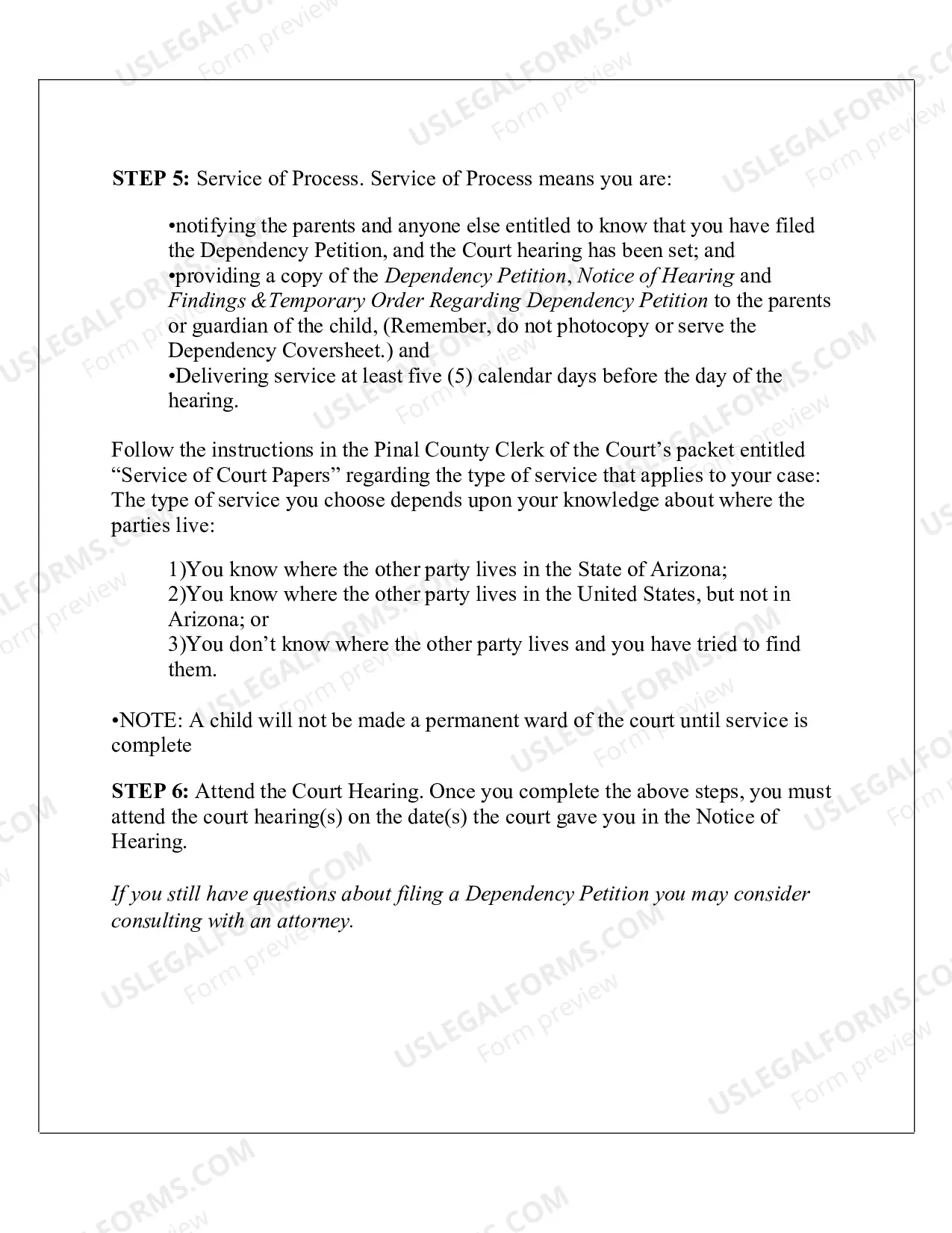 Preview Private Juvenile Dependency Cover Sheet