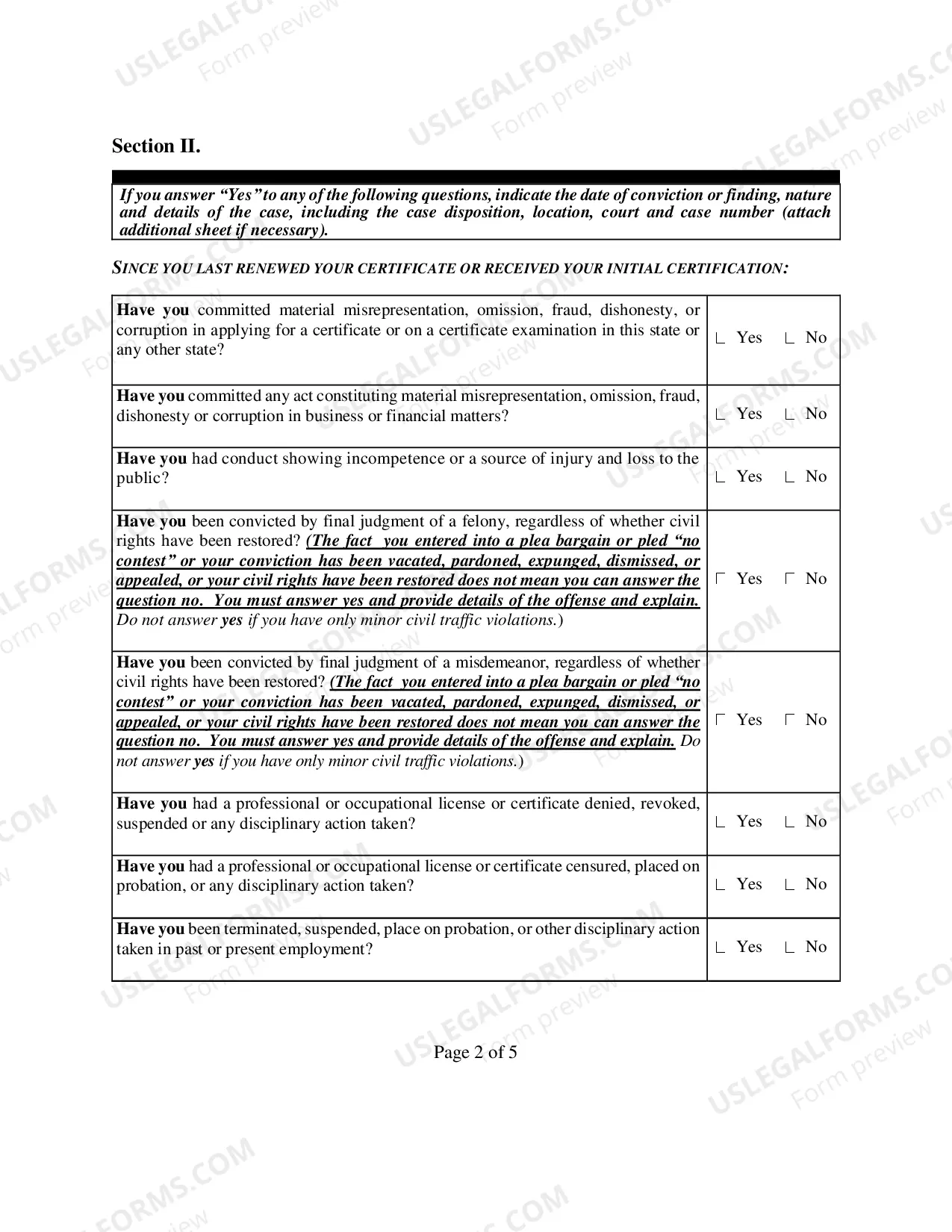 Preview Private Process Server Application (Renewal)
