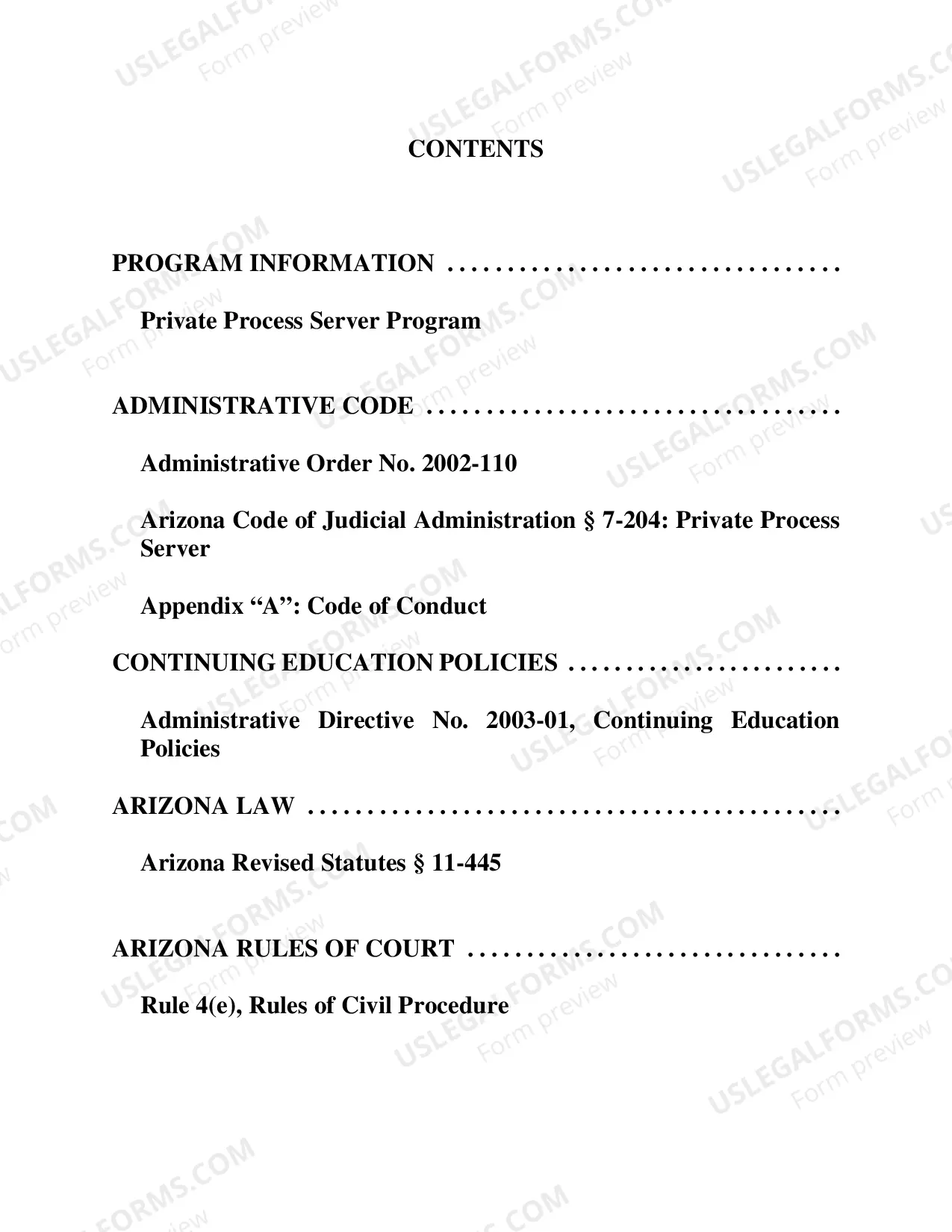 Preview Private Process Server Information and Study Guide