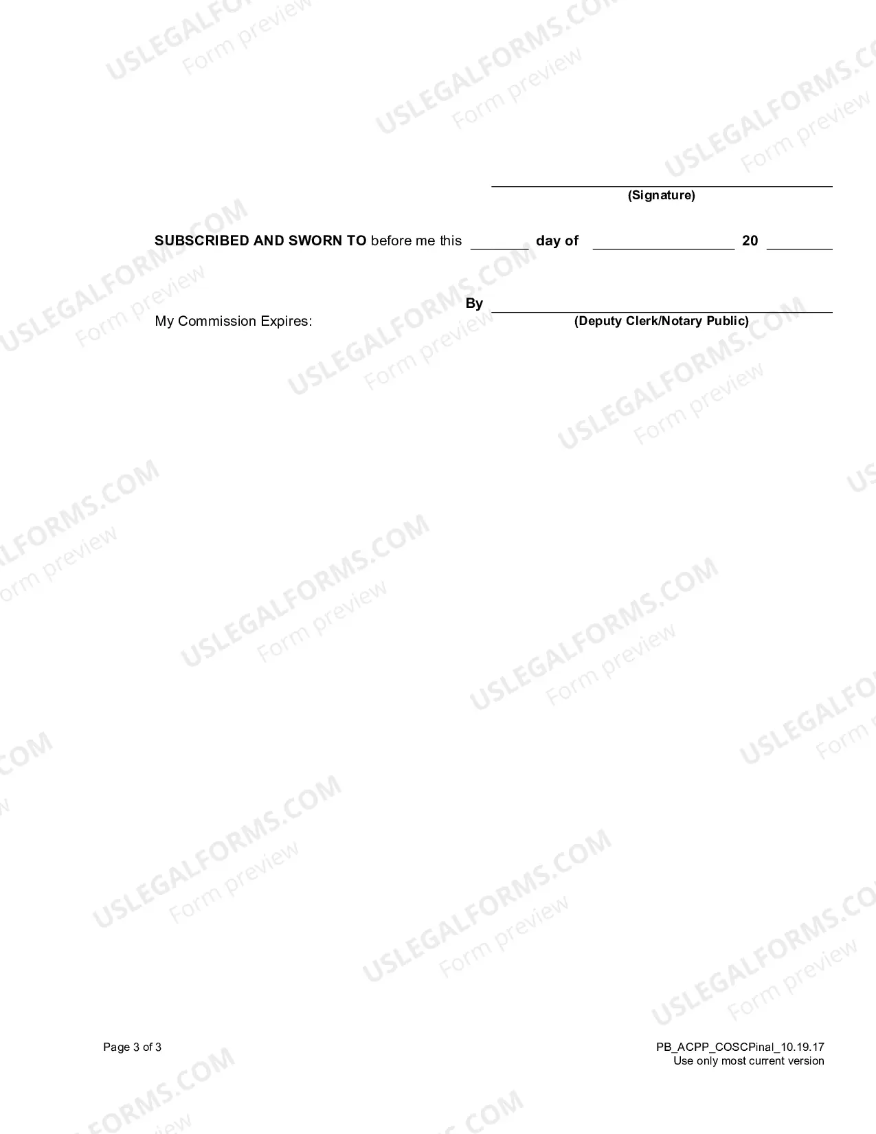 Preview Affidavit For Collection Of Personal Property Package