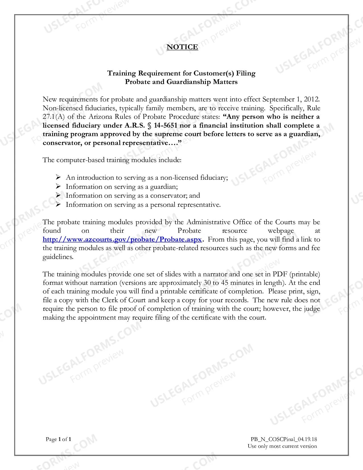 Preview Application for Appointment as Personal Representative