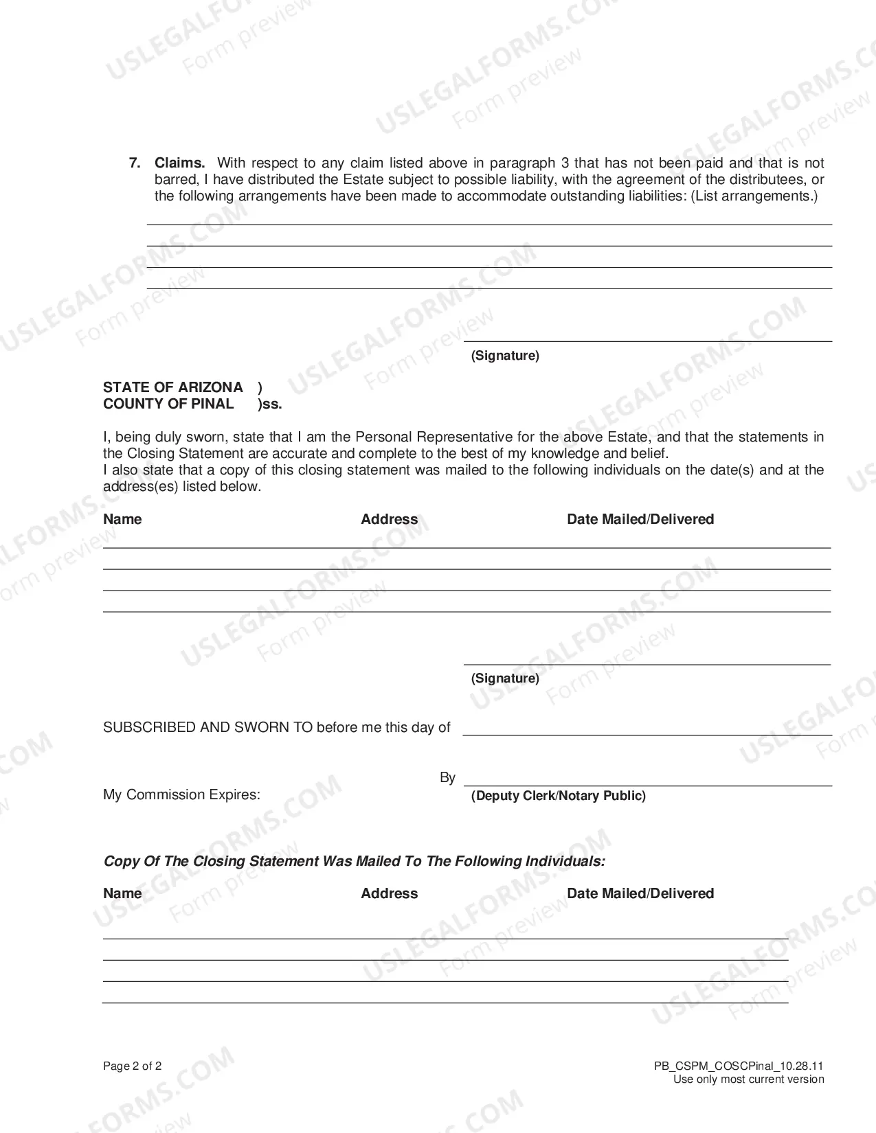 Preview Closing Estate Packet