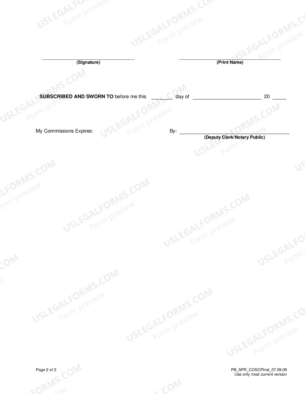 Preview Appointment as Personal Representative