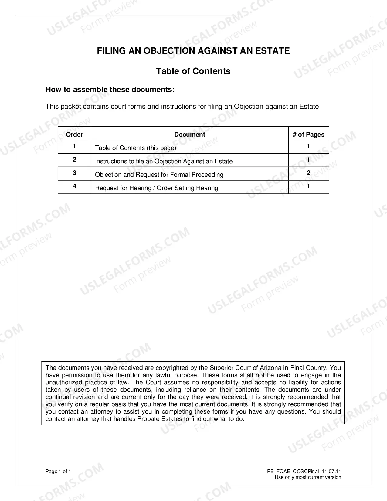 Preview Objection And Request For Formal Proceeding
