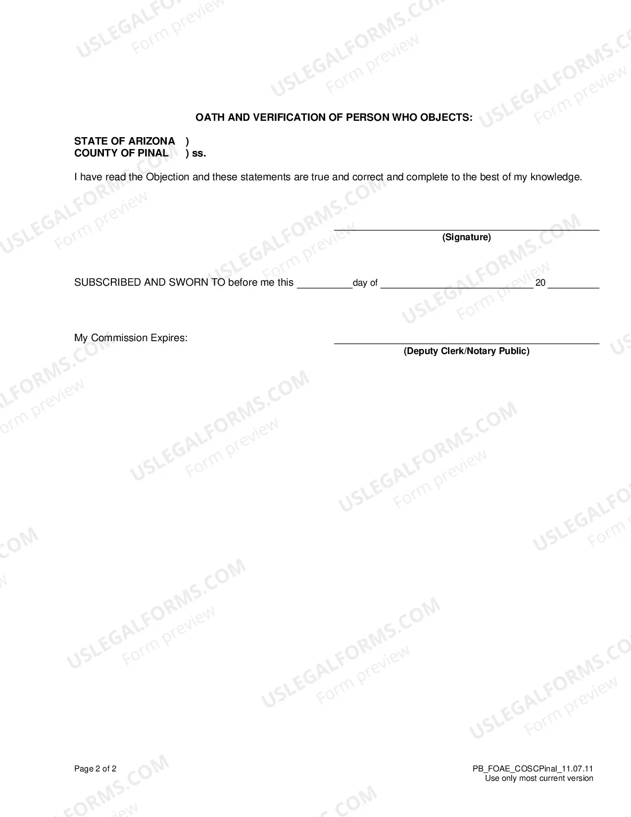 Preview Objection And Request For Formal Proceeding