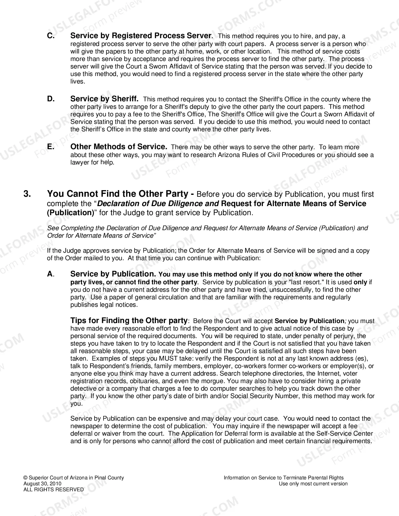 Preview Helpful Information on Service on Interested Parties