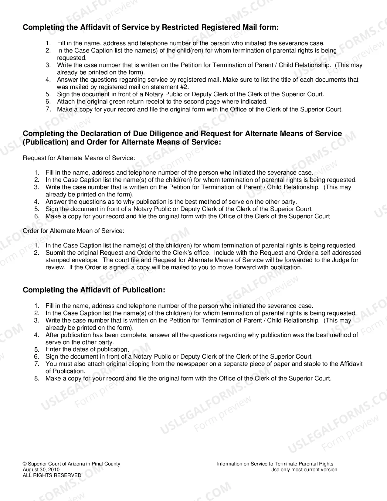 Preview Helpful Information on Service on Interested Parties