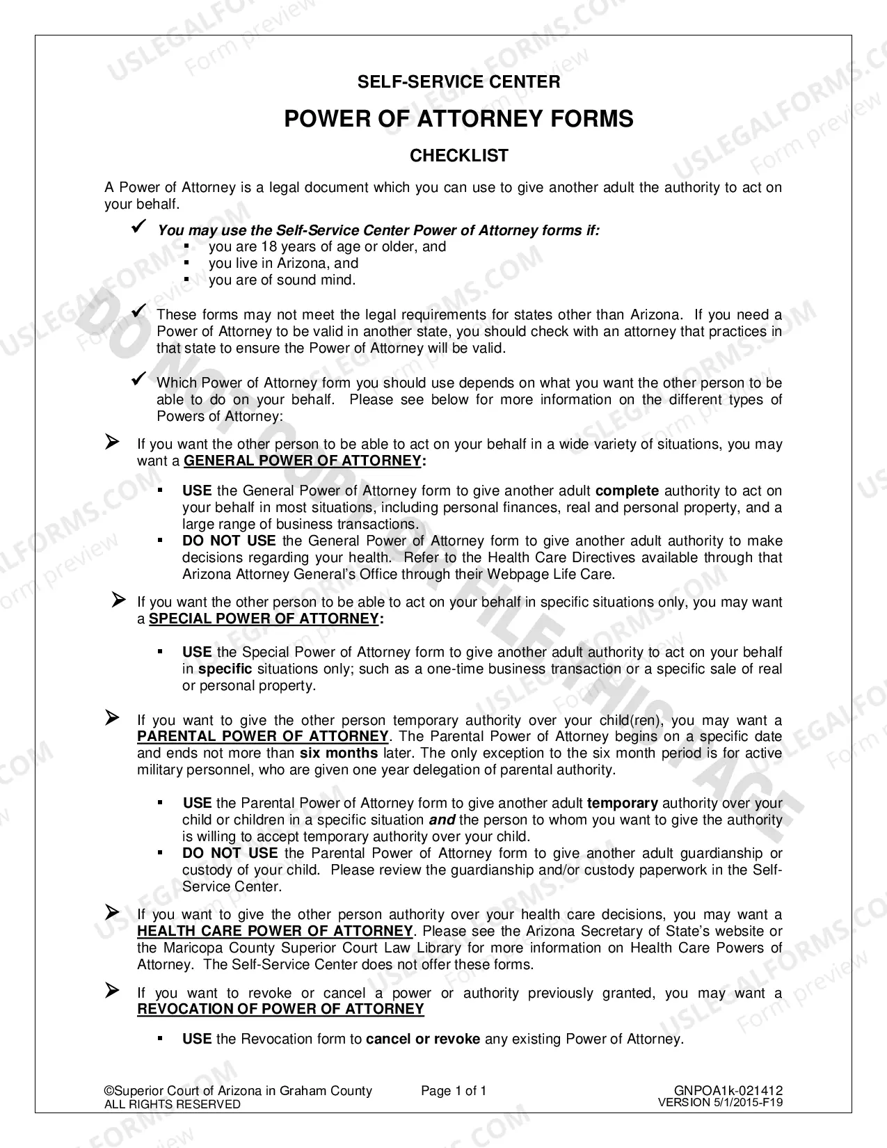 Preview Power of Attorney-General