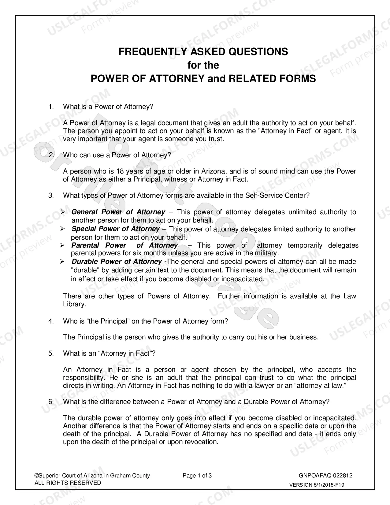Preview Power of Attorney-General