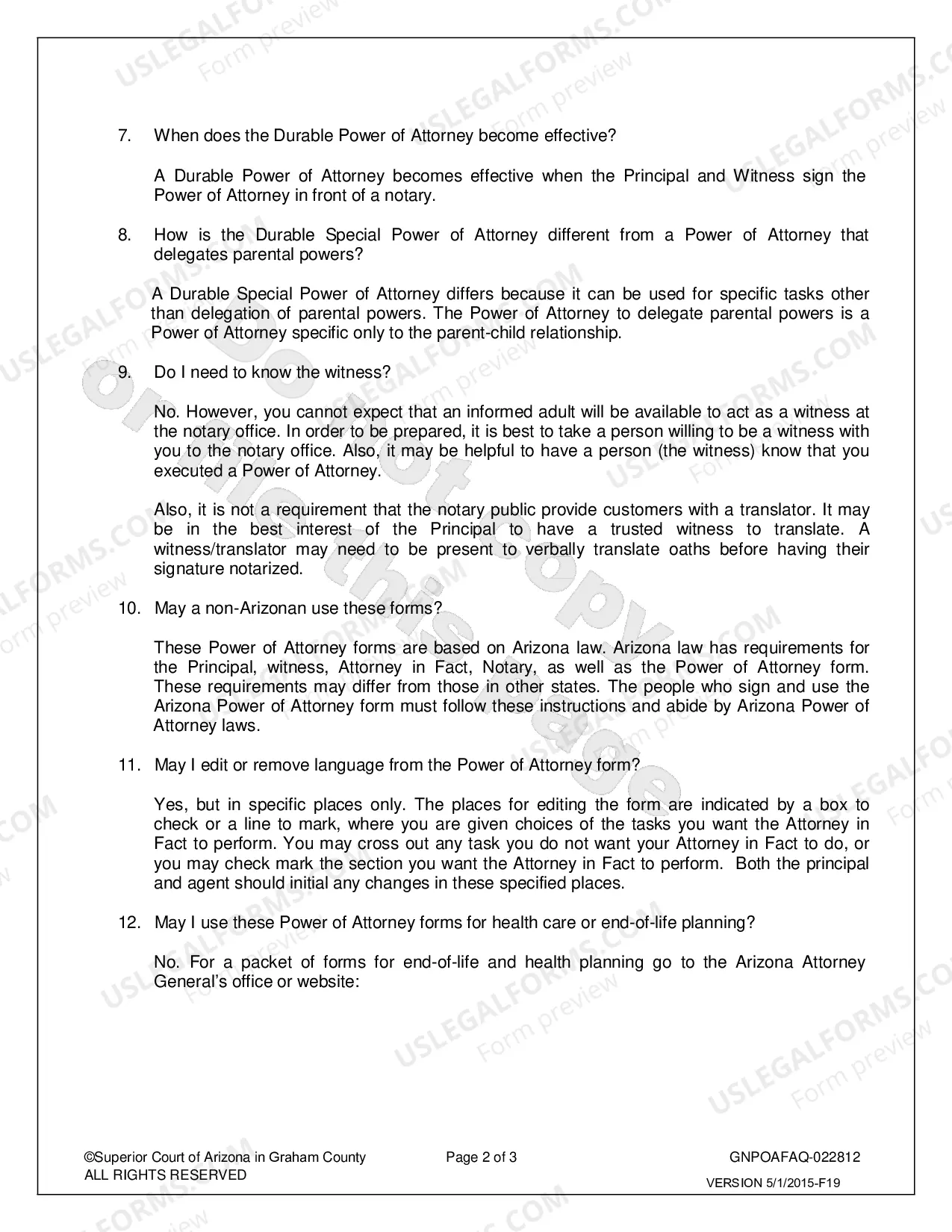 Preview Power of Attorney-General