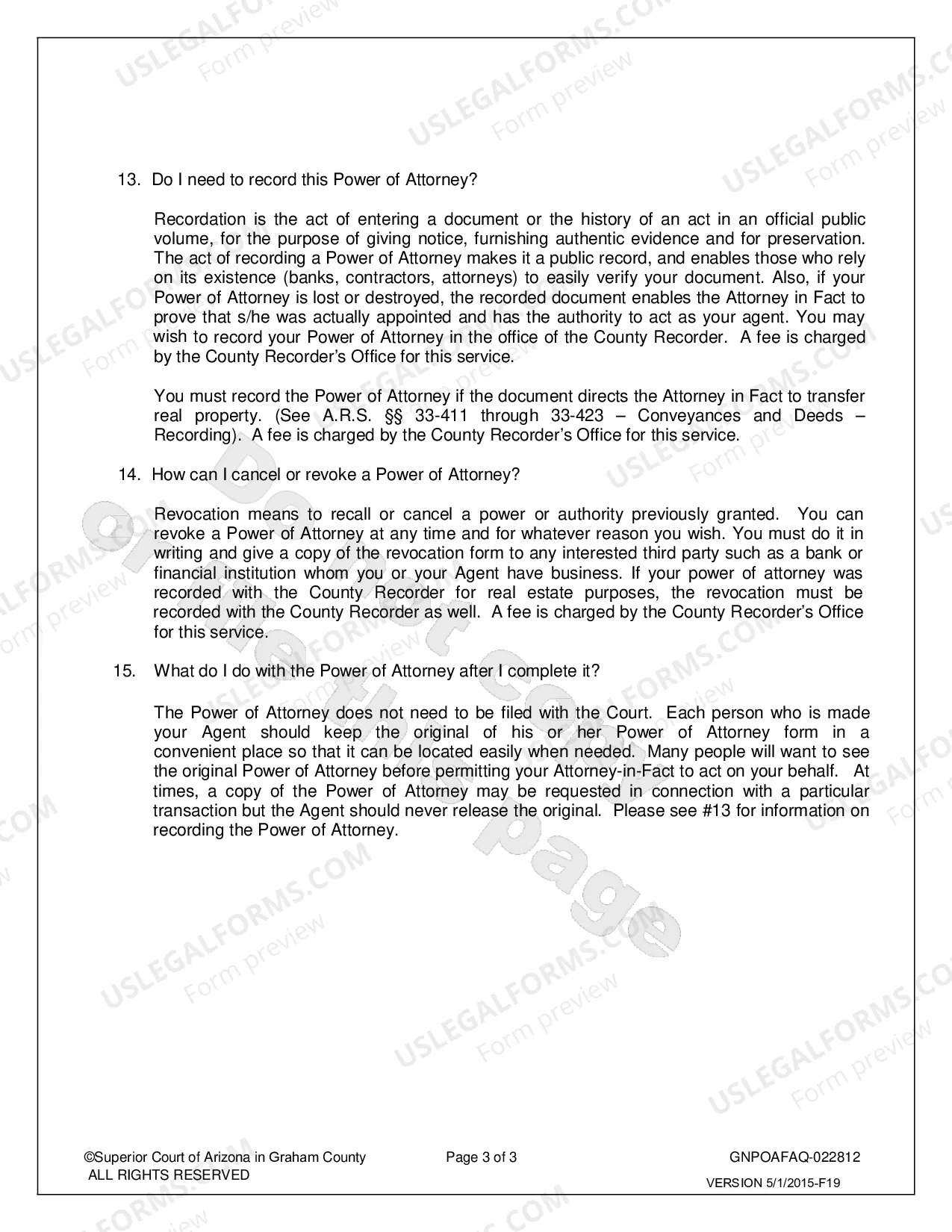 Preview Power of Attorney-General
