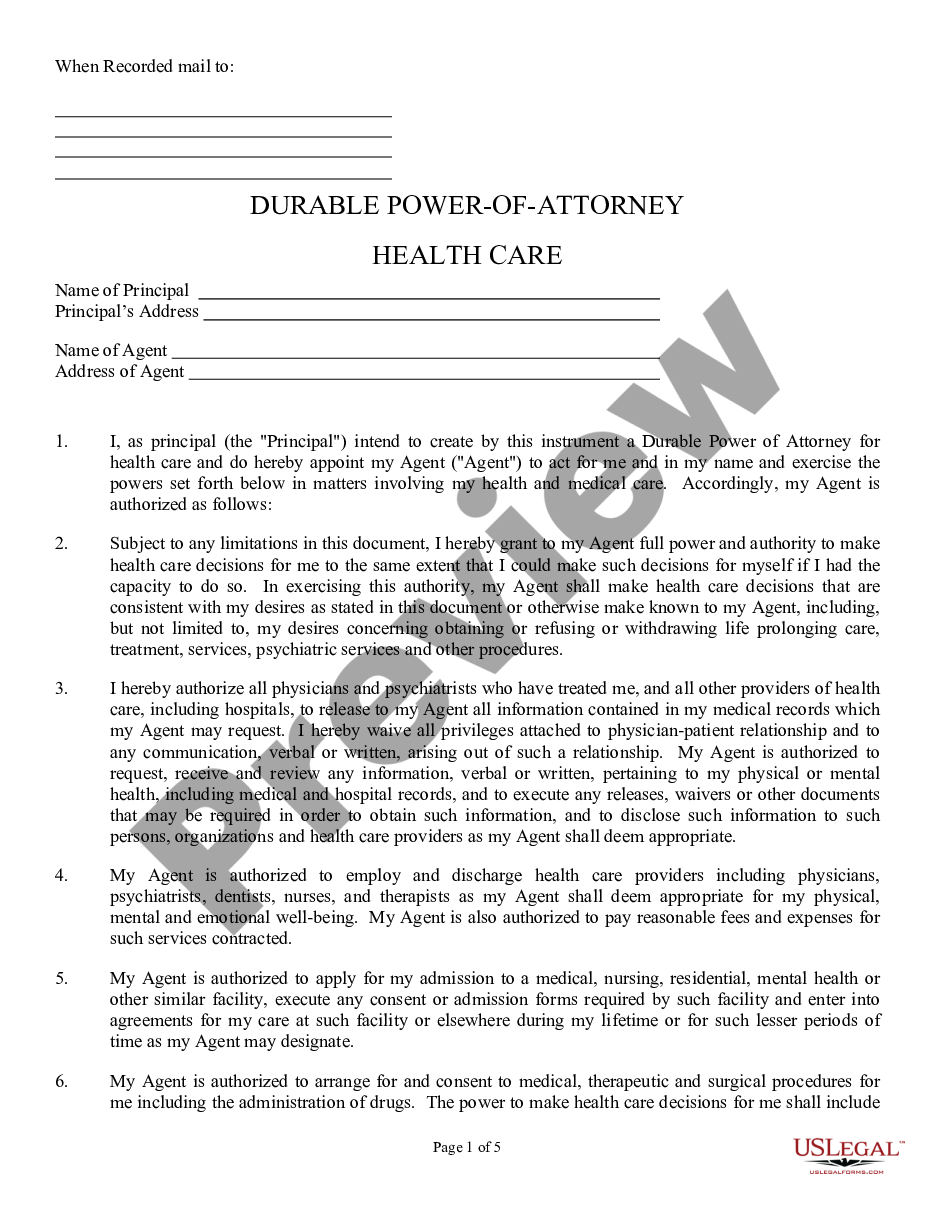 page 0 Medical Power of Attorney preview