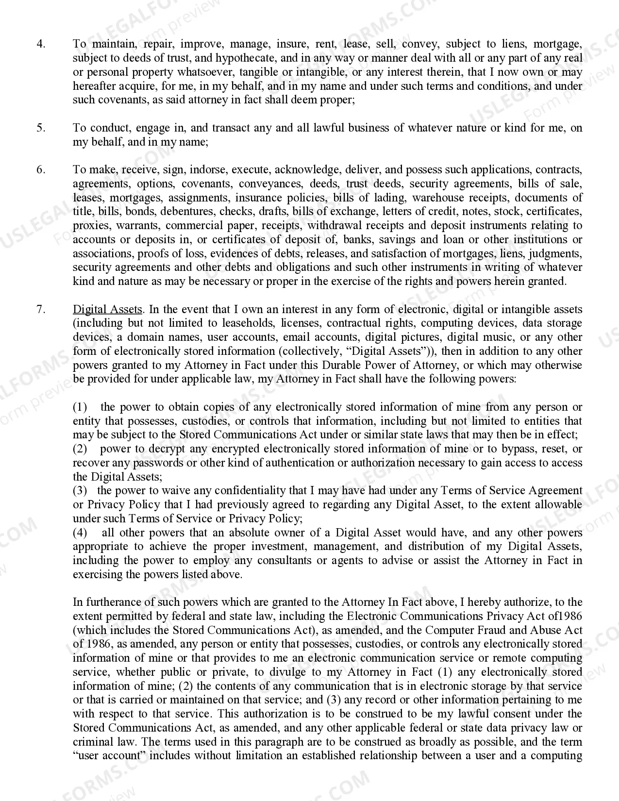 Preview General Power of Attorney