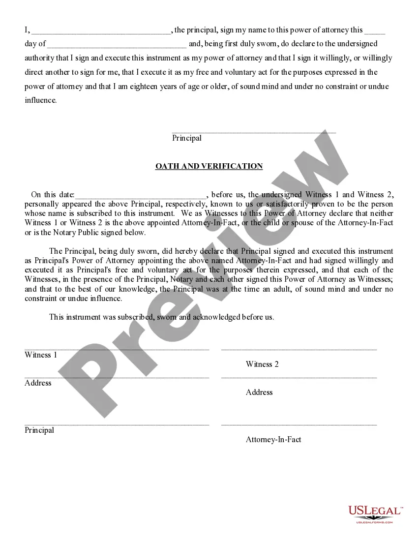 Preview Durable Power of Attorney