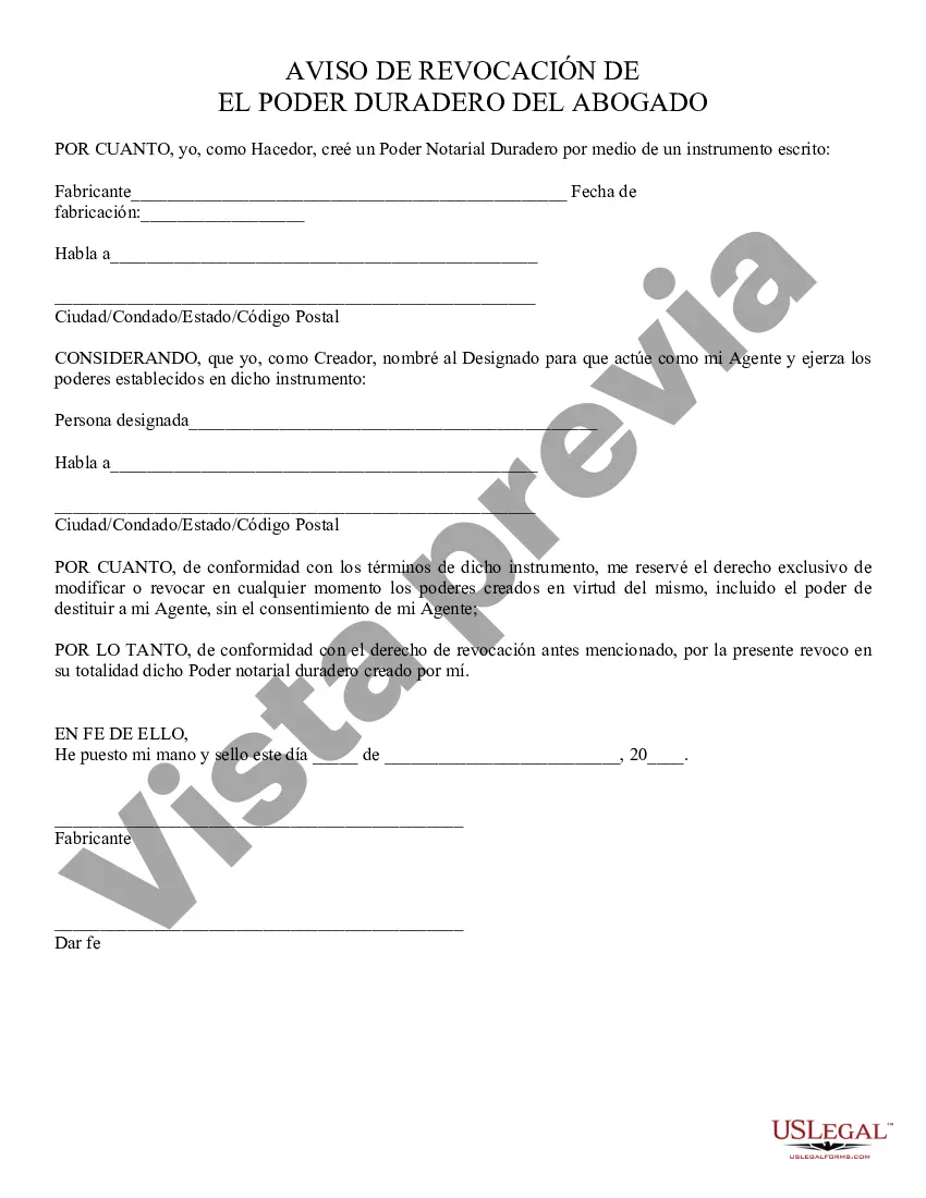 Preview Revocación del poder notarial duradero