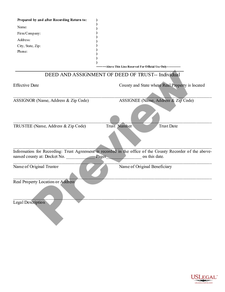 form Deed and Assignment of Deed of Trust preview