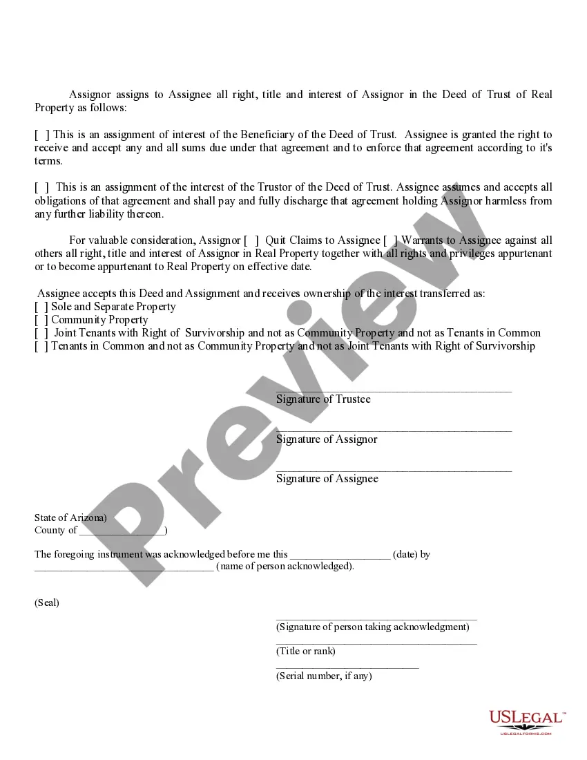 Preview Deed and Assignment of Deed of Trust