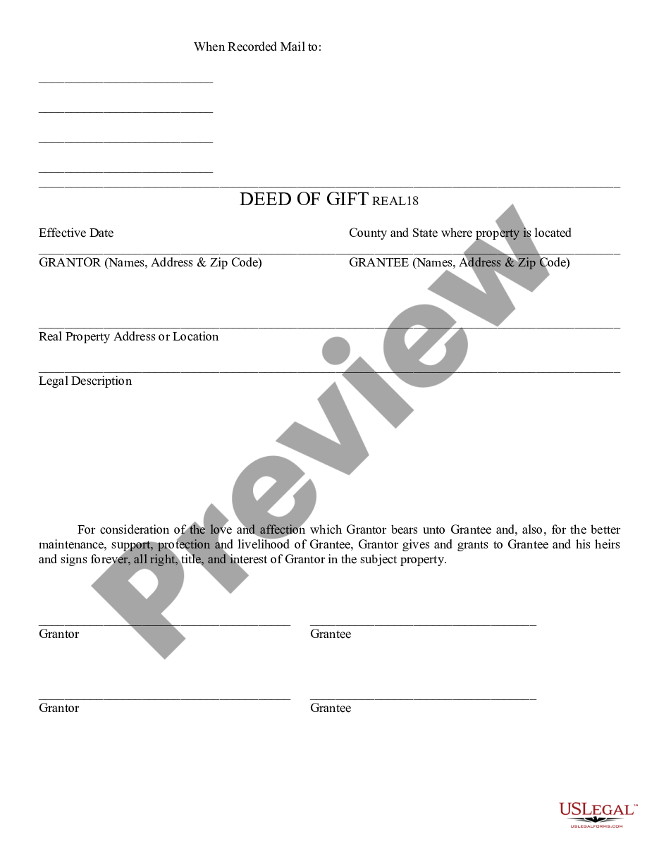 page 0 Deed of Gift preview