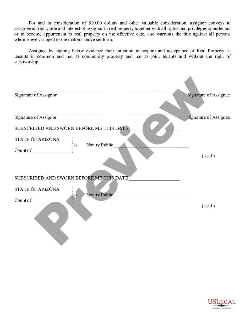 page 1 Deed and Assignment of Interest in Realty Agreement for Sale - Warranty Tenancy in Common preview