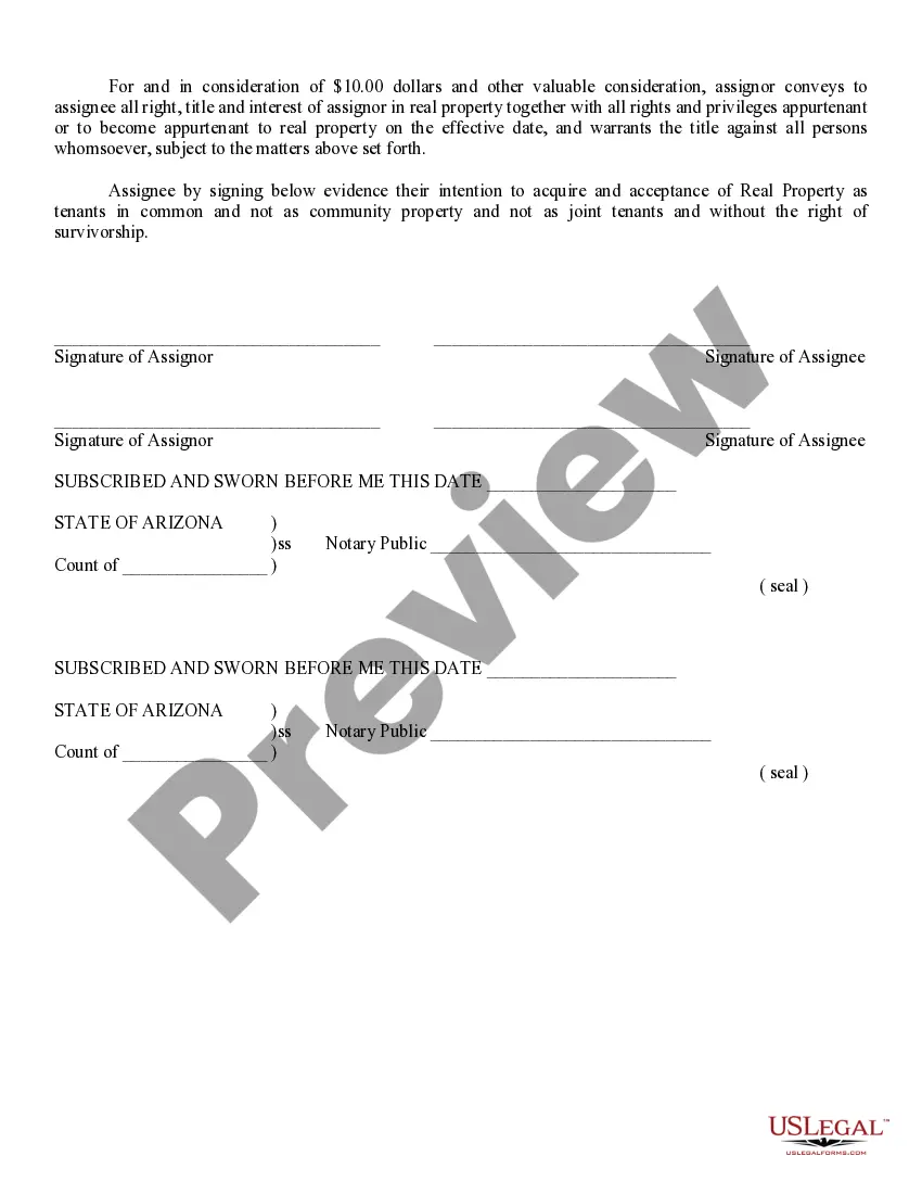 Preview Deed and Assignment of Interest in Realty Agreement for Sale - Warranty Tenancy in Common