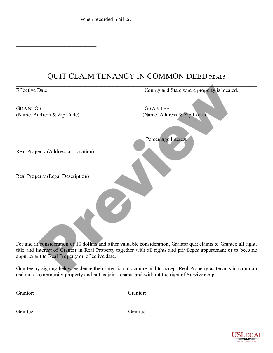 page 0 Quitclaim to Tenancy in Common preview