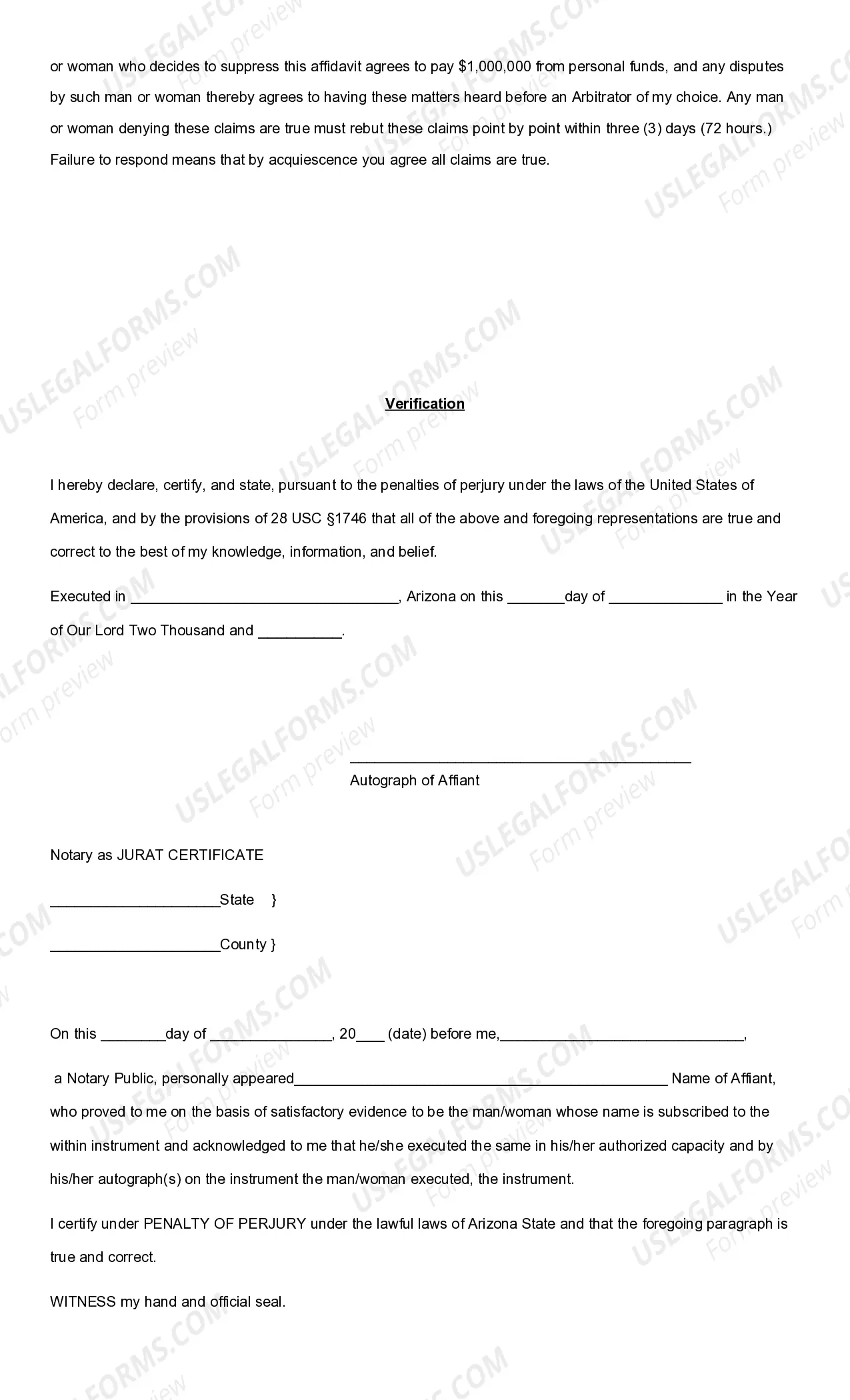 Preview Affidavit Against Mandating of Covid Vaccination