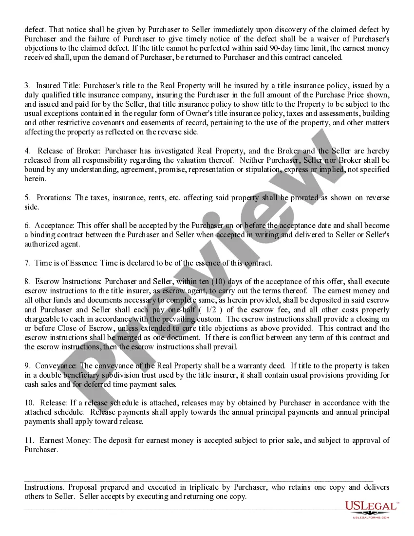 Preview Purchase Contract and Receipt - Residential