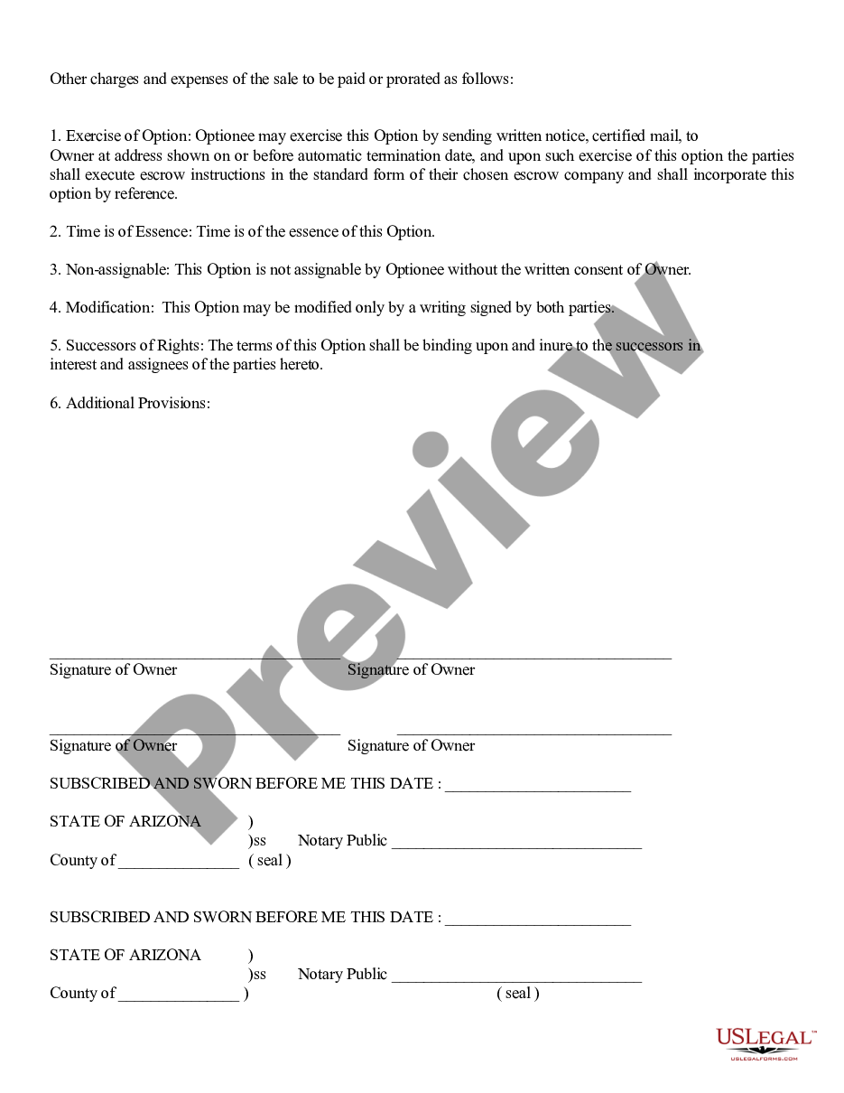 form Option to Purchase - Residential preview