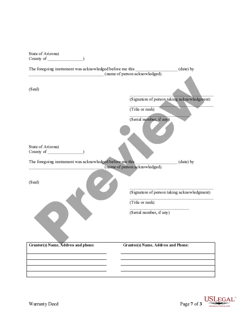 Preview Warranty Deed to convert Community Property to Joint Tenancy
