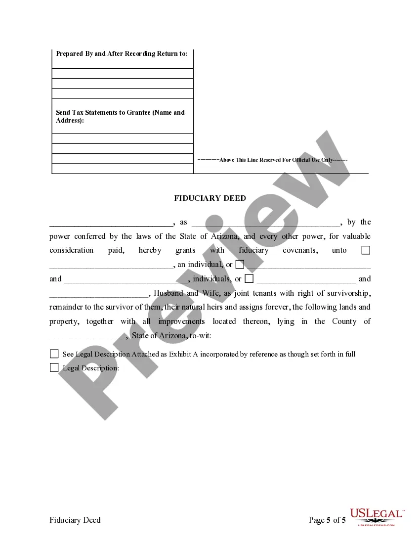 Preview Warranty Deed for Fiduciary