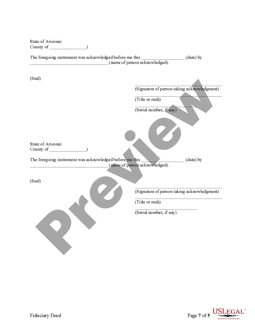 Preview Warranty Deed for Fiduciary