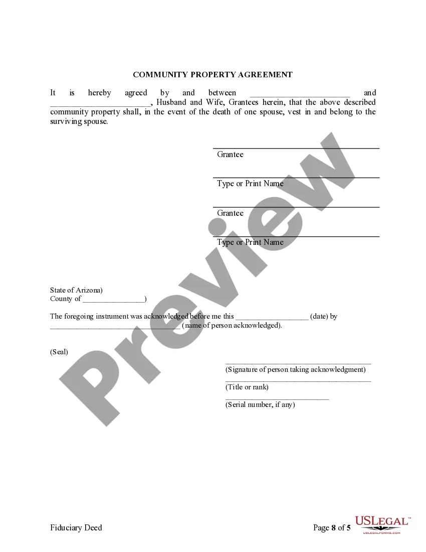 Preview Warranty Deed for Fiduciary