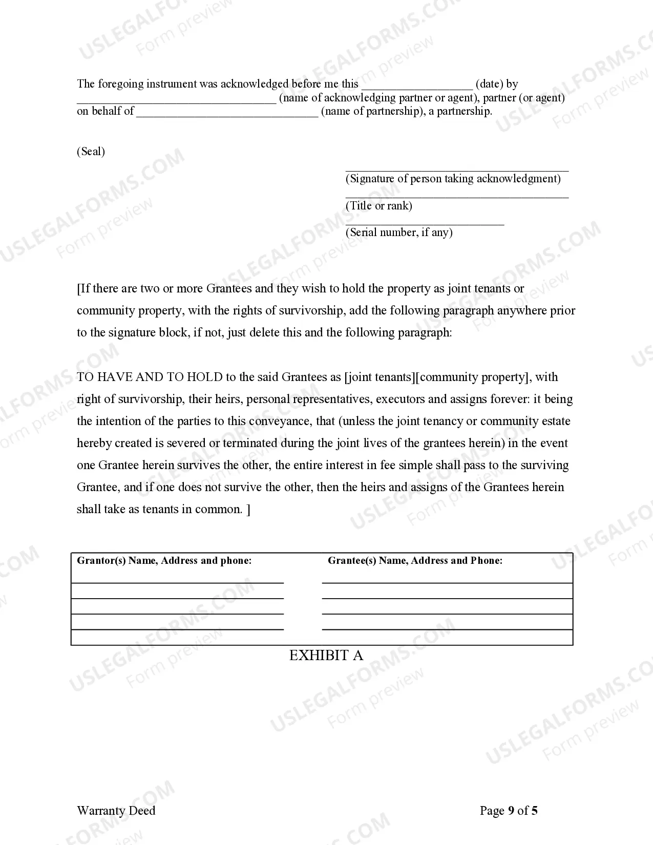 Preview Warranty Deed from Limited Partnership or LLC is the Grantor, or Grantee