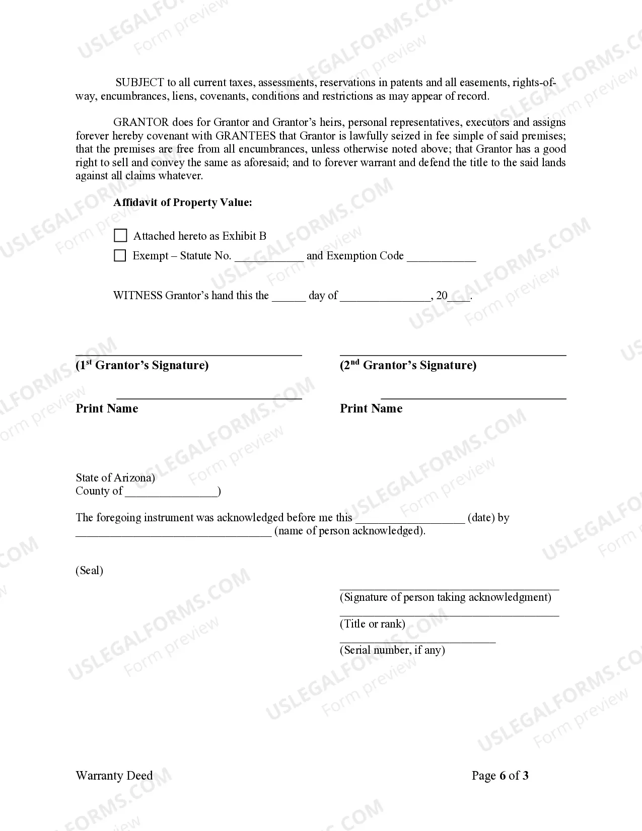 Preview Warranty Deed from two Individuals to Two Individuals as Tenants in Common
