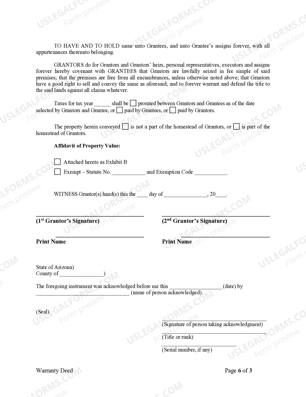 Preview Warranty Deed for Husband and Wife to Five Individuals as Joint Tenants