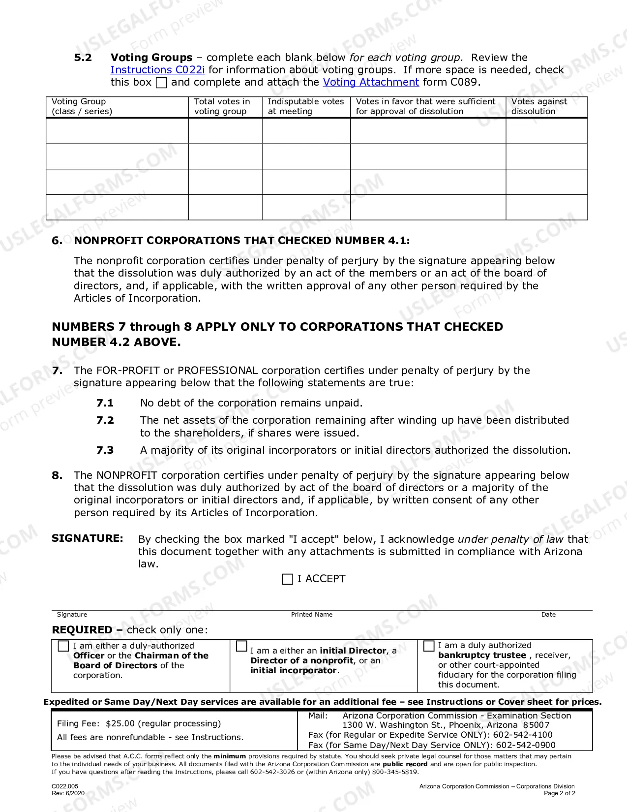 Preview Articles Of Dissolution By Incorporators Or Initial Directors Non Profit or Profit Corporation