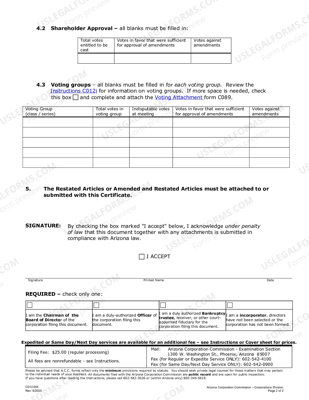 Preview Articles Of Restatement