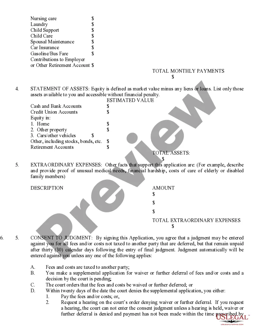Get Application To Waive Fees - New Petitions Preview Application To Waive Fees - New Petitions
