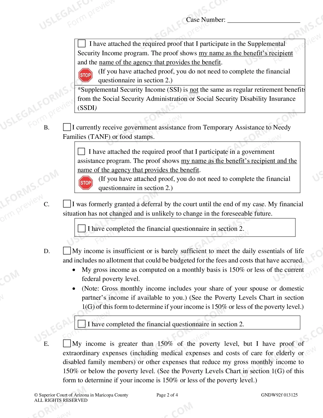 Preview Supplemental Application for Waiver or Further Deferral of Court Fees and/or Costs